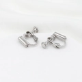 Silver screw ear clip converters for non-pierced ears made of durable stainless steel - Type 1 Needle Tube Converter White Gold