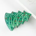 Pince à cheveux sapin de Noël vert scintillant avec pois colorés et lignes ondulées - Sapin de Noël Pailleté Vert