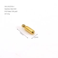Gold 18K PVD plated 304 stainless steel bullet pendant, size 9.8x2.5mm for DIY jewelry - Letter I / Gold
