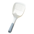 Pelle à litière pour chat en plastique blanc avec long manche gris antidérapant - 29.5*12.8cm / Blanc Grisâtre