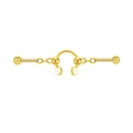 Detail eines Gold-Titanstahl-Industrie-Barbells mit weißen Emaille-Schmetterlingen - Violetter Schmetterling Stil(ZN2312250026)
