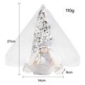 Nordic bride gnome plush with silver sequin hat and white bouquet, 27cm wedding doll - Bride Rudolf Gnome / White