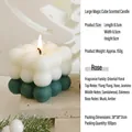 Cube bubble candle in white and dark green with rose scent for home decoration - Christmas White & Green