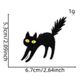 Detail view of black cat embroidered patch with exact dimensions and weight measurements - 11# Black Cat