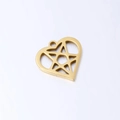 Golden heart-shaped stainless steel hollow star pendant for DIY jewelry making - Heart Star / Gold