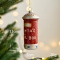 Decorazione natalizia cassetta postale di Babbo Natale rossa con glitter e altezza 13cm - Cassetta delle lettere