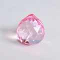 Pink faceted crystal glass ball pendant for DIY curtains and home lighting decor - Spherical Pink (30mm)