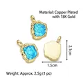 Ciondolo irregolare placcato oro 18K con inserto in opale blu per gioielli fai-da-te - Ciondolo C (Blu)