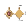 Pink oval gemstone pendant in golden setting with dimensions 17mm by 12.5mm - Purple