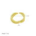 Detailansicht des goldenen Perlenrings mit Maßen von 21 mm Breite und 3,4 g Gewicht - Einstellbar Offen / Dreireihige Perlen Offen Stil (DR240539-E)