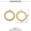 Detail of 28mm stainless steel round pendant base with size and weight specifications - Gold Round Tray-VG515