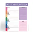 Weekly meal planner notepad with colorful daily tabs and grocery list sections - Multicolor Index Weekly Meal Plan Style (CP05)