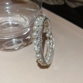 Detailed view of elegant double-layer pearl and rhinestone bracelet near a glass cup - Double Row Fine Diamond Wrap Style (4# Bracelet-Silver)