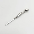 Detail of silver drop-shaped alloy hair clip showing metallic luster on white background - Single 2# / White K/Silver