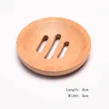 Round bamboo soap dish 8x8cm with drainage slots for bathroom and kitchen use - Bamboo Style 06 Round