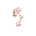 Macro view of rose gold flower ear piercing stud with sparkling cubic zirconia stones - Rose Gold (EGD0890)
