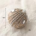 8cm gold Christmas foam ball with glitter, silver beads and clear gems for tree decor - Gold Chain Ball
