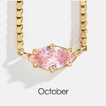 14K Licht Goud + Roze Steen (Oktober/Roze)
