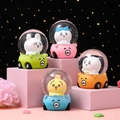 Cartoon star angel crystal ball resin desk ornament with car base and glitter inside - 2533# (lights + Snowflakes)