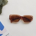 Translucent amber rectangle kids sunglasses with wide arms and UV400 protection - Champagne