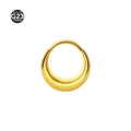 Macro-detail van de hoogwaardige gouden G23 titanium neusring en oor piercing - 1.2*10mm / Goud (Titanium)