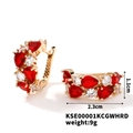 Elegant gold vintage earrings with red and white rhinestones, size 2.3cm by 1.1cm - Gold Base Red and White Rhinestone Style (KSE00001KCGWHRD)