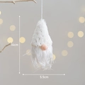 Gnome de Noël en peluche blanche avec paillettes argentées et hauteur de 14 cm - Père Noël blanc