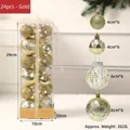 24-piece set of gold Christmas ball ornaments in assorted sizes and textures - 24 Pieces / Gold