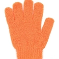 Exfoliating bath glove in vibrant orange textured fabric for skin deep cleaning - Orange Red