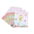 Tarjetas de invitación de hadas y flores con mariposas rosas y azules para fiesta infantil - Servilletas para Fiestas