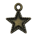 Ciondolo a stella in bronzo vintage in metallo antico per la creazione di gioielli DIY - Stella Punteggiata 12x16mm