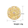 15mm gold-plated copper zircon evil eye pendant for DIY jewelry making and earrings - A0572 (Mini Enamel Eye Round)