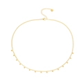 Elegante collana girocollo in acciaio inossidabile dorato con piccoli ciondoli a cerchio - N303338-Collana con Perline Multiple d'Oro