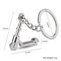 Silver mini scooter metal keychain with polished mirror finish and precise dimensions - X-1279 Children's Kick Scooter / Silver