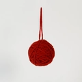 Deep red handmade yarn Christmas ball ornament with hanging string for holiday decor - 1#Red