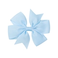 Handmade light blue grosgrain ribbon bow hair clip for girls with a classic V-shape design - Light Blue