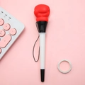 Creative stress-relief neutral pen with a red boxing glove design and black lanyard - Boxing Glove Jumping Pen/Black Base