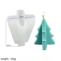 White silicone Christmas tree candle mold with dimensions 72x95mm and 152g weight - Simple Christmas Tree / Milky White