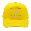 Bright yellow Save Water Drink Margs cocktail print mesh trucker hat with snapback closure - Adult - Adjustable / All Yellow