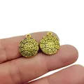 Detailansicht Antikgold-Anhänger mit Glücksmünzen und Maßen 15mm x 18mm groß - 4# Glücksmünzenplatte