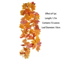 Artificial maple leaf garland, 1.7m length with 72 orange-red gradient leaves - Color A 1.7m Maple Leaf