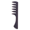 Dark purple wide-tooth comb for vintage men's hairstyling and textured oil hair - 04 Long Handle Wide Tooth Comb / 1174 Grey Long Handle Comb