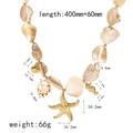 Collana in acciaio dorato con ciondoli a conchiglia, stella marina e ippocampo - Collana a Catena con Pendente Grande Stella Marina e Conchiglia (TN3477)