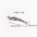 Ciondolo a lisca di pesce snodato con gemme colorate e dimensioni dettagliate - Lisca di Pesce Argento Con Strass (Stile 1)