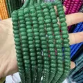 Strand of natural green stone abacus beads with unique marble texture and flat round shape - 16 / 5*8mm (approx. 73 pcs/strand)