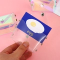 Mini portamonete in PVC trasparente con bottone a pressione e simpatica carta uovo - Stile Trasparente (con scatola)