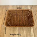 Brown rectangular woven snack basket, 23.5x17.5x6cm dimension, 130g weight for storage - Small Rectangular / Dark Coffee