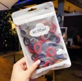 Colorful high-elastic hair bands set in transparent zipper bag with hand-held view - Korean Style Colors (Approx. 50Pcs)