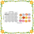 12-cavity round silicone mold for resin earrings with 14.9x11.2cm size measurements - 12-Cavity Round Tag / Translucent White
