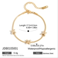 Detail eines vergoldeten 18K Edelstahlarmbands mit drei X-förmigen Kreuzanhängern und Karabiner - Kreuz Anhänger Armband JDB0105001 / Gold
